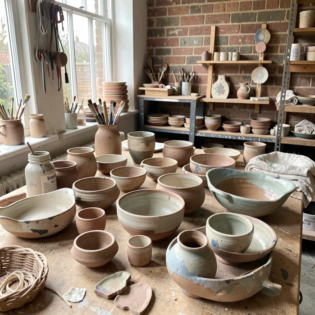 Handmade pottery and craft supplies in our London workshop