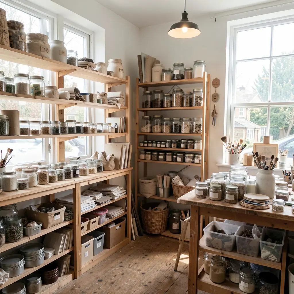 Our craft workshop studio interior with natural lighting